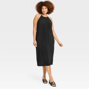 A new day | gauze black midi dress | medium